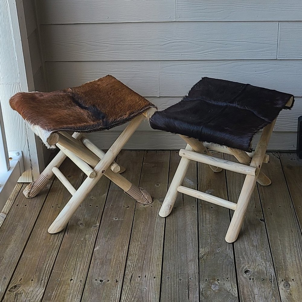 Natural Hair on Hide Ottoman - Stools!  SIMPLY GAWJUS!!!!!